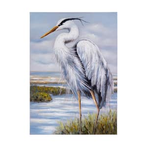 "Heron II" Unframed Handpainted Animals Wall Art 40 in. x 28 in.