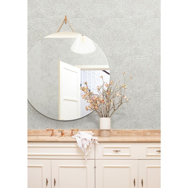 60.75 sq.ft. Off White Floret Wallpaper