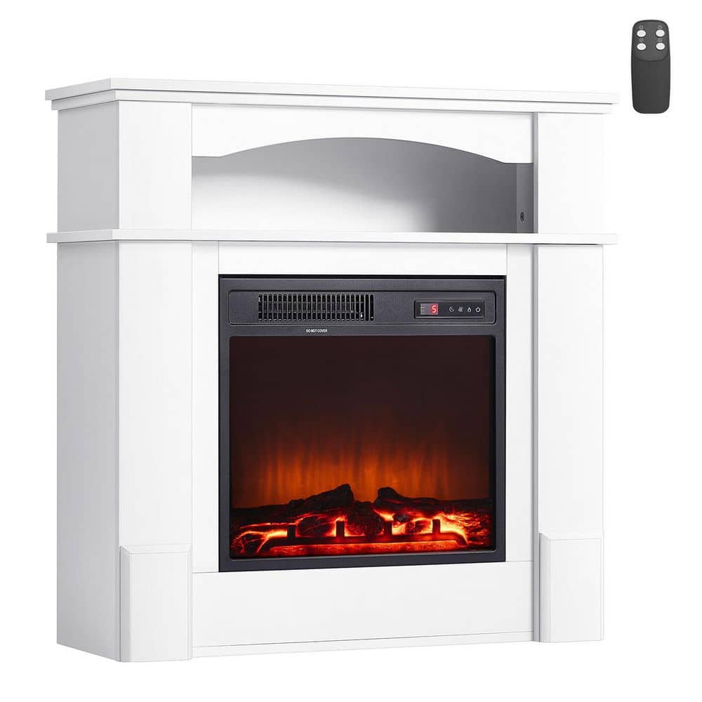 11.81in. Freestanding Fireplaces, 1500W 5120BTU Fake Electric Fireplace Stove Heater with Mantel, Overheating Protection price history on PriceWatchPro