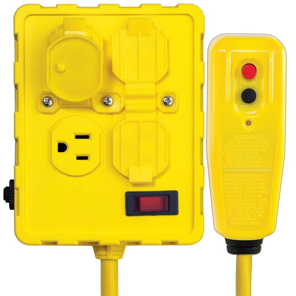 Tower Manufacturing Corporation Right Angle GFCI Quad Box, Yellow -  30434052