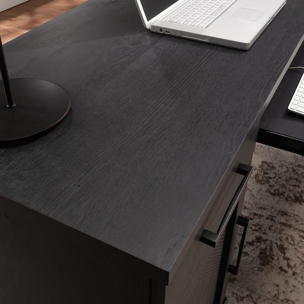 SAUDER Tiffin Line 65.984 in. L-Shape Raven Oak Computer Desk with