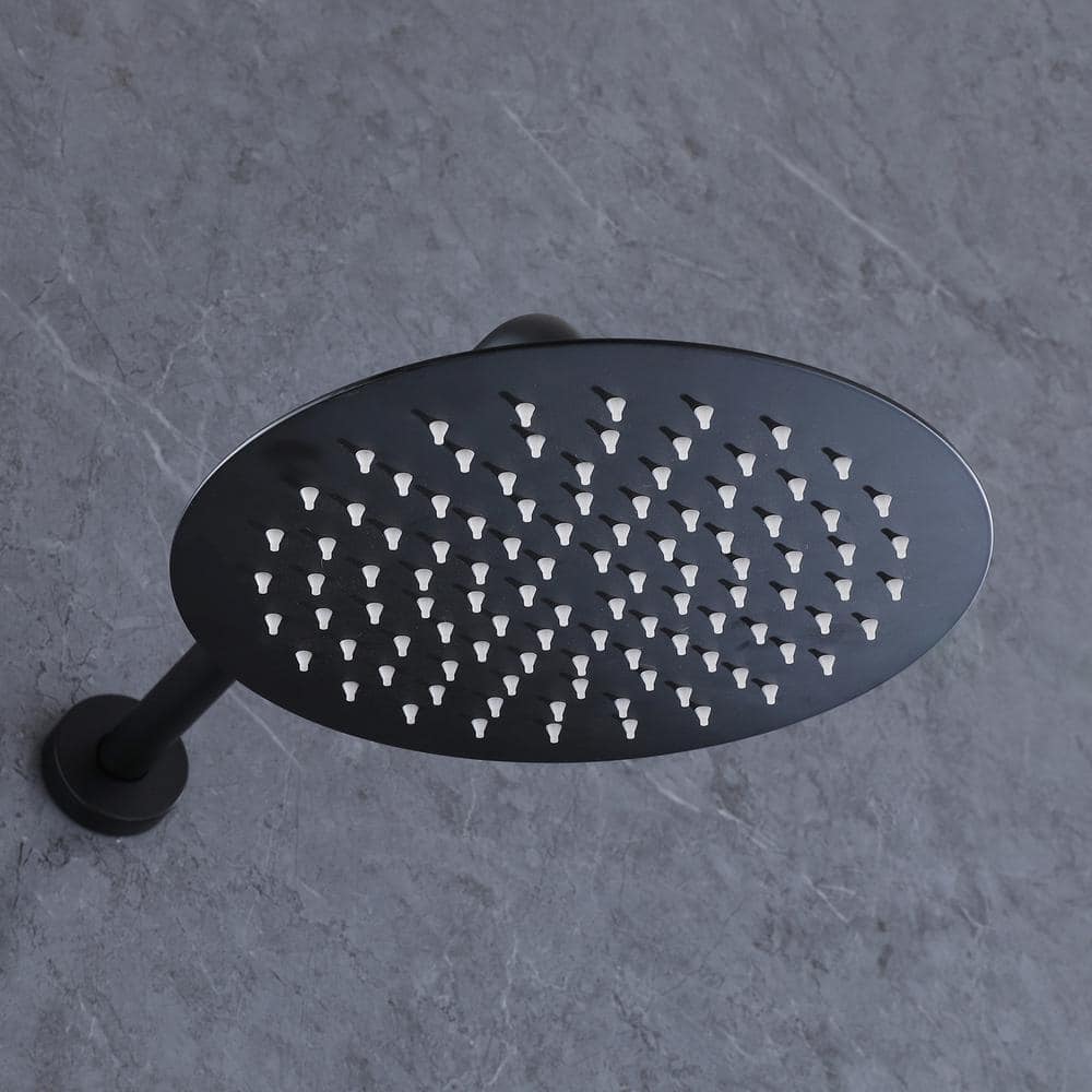Matte Black Stainless Steel Multi-Head Rain Shower Faucet Combo
