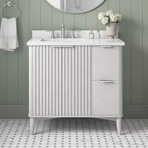 Gabi 36 in. W x 22 in. D x 34.5 in. H Single Sink Bath Vanity in Nordic Wood with White Engineered Marble Top