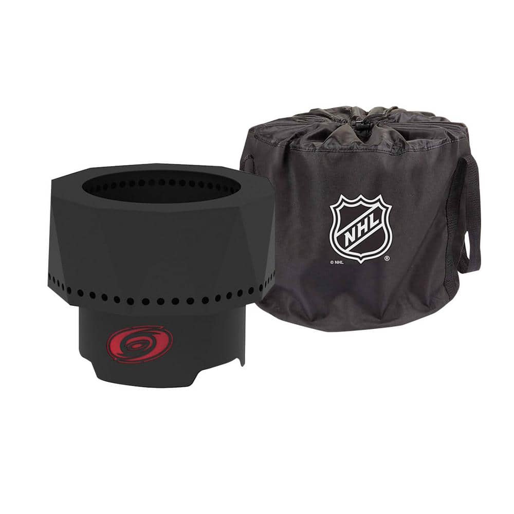 BLUE SKY OUTDOOR LIVING The Ridge NHL 15.7 in. x 12.5 in. Round Steel Wood Pellet Portable Fire Pit - Carolina Hurricanes