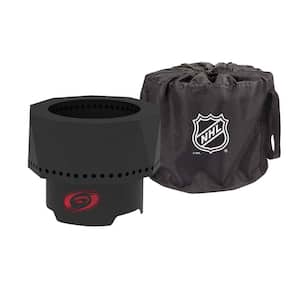 The Ridge NHL 15.7 in. x 12.5 in. Round Steel Wood Pellet Portable Fire Pit - Carolina Hurricanes