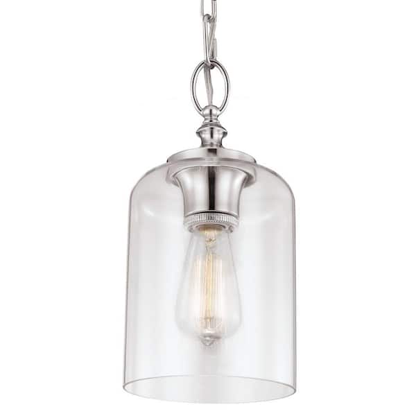Generation Lighting Hounslow 6.5 in. W. 1-Light Polished Nickel Mini Pendant