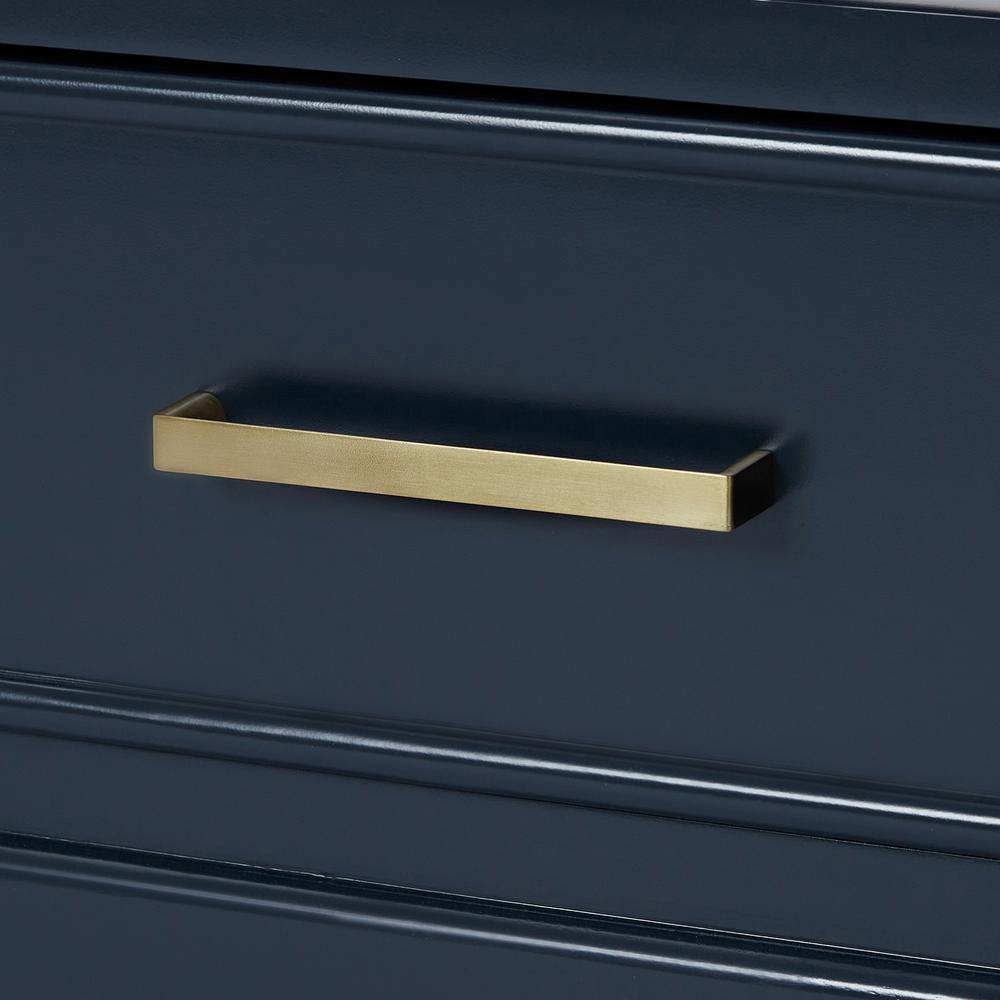 Stafford 54" Midnight Blue Wood Vanity with White Quartz Top