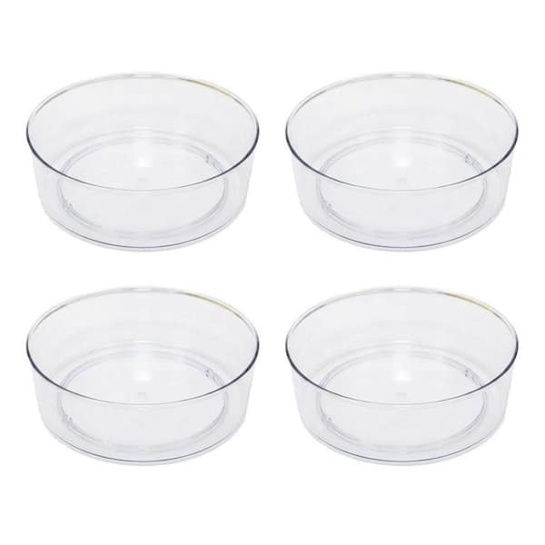 4 Pack Clear Rotating Cabinet Organizer Turntable Spice Rack Storage Bin for Kitchen Pantry Bathroom Vanity