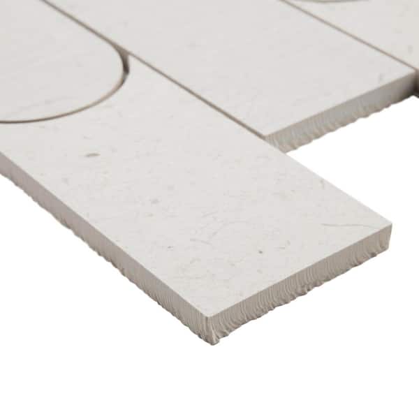 Ivy Hill Tile Illume Tokyo White 4 in. x 0.35 in. Limestone Look
