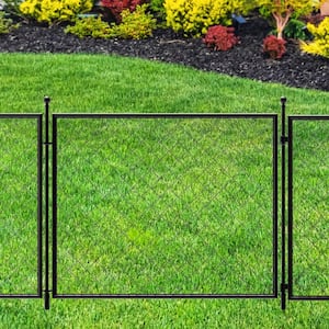 37.3 in. H x 50.2 in. W Black Metal Diamond Mesh Garden Fence Gate