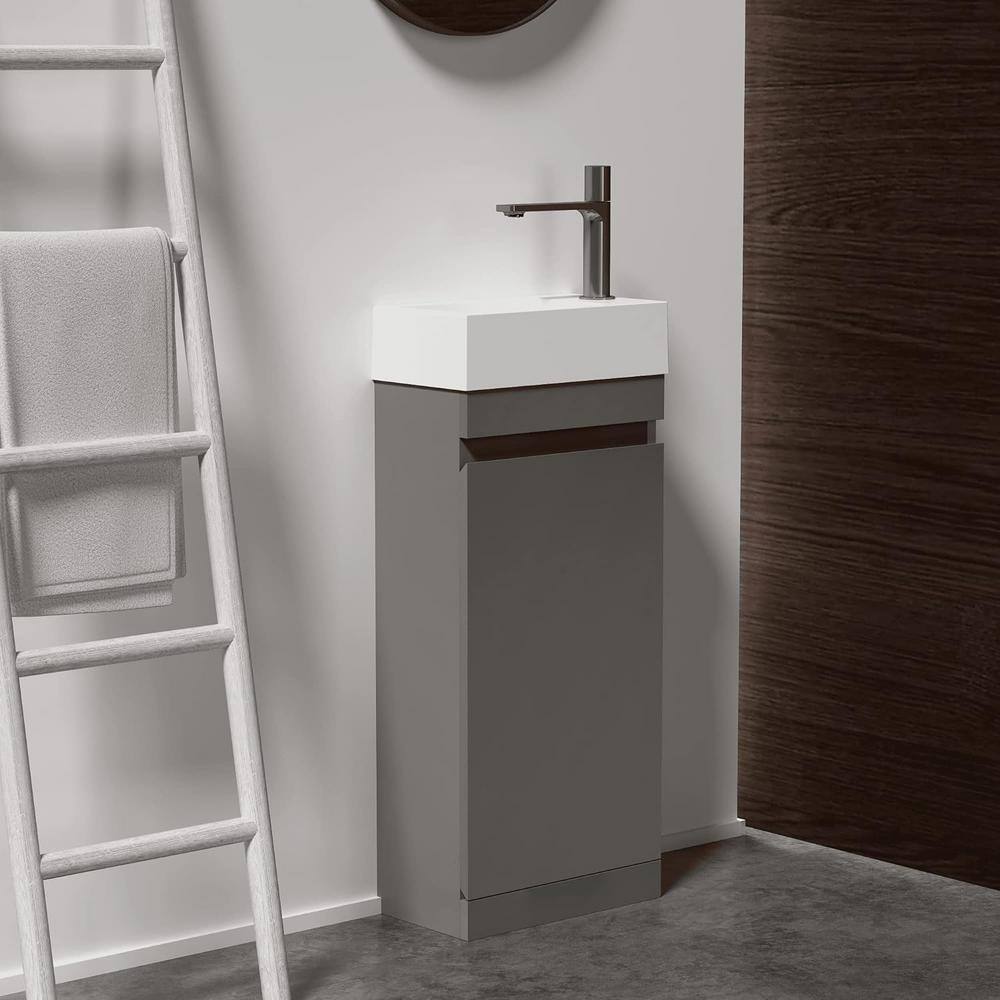 18 in. W x 10 in. D x 32 in. H Single Sink Freestanding Bath Vanity in Gre