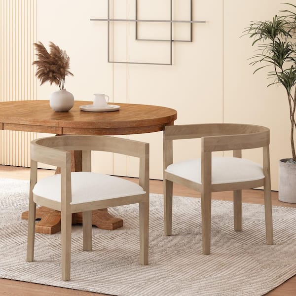Cinnabar Light Ash and Almond Fabric Upholstered Dining Chair (Set of 2)