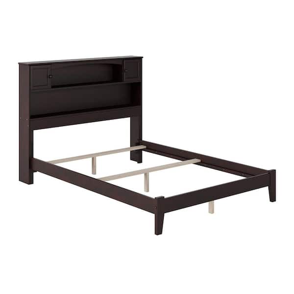 AFI Newport Espresso Dark Brown Solid Wood Full Traditional Panel Bed with Open Footboard and Attachable Device Charger