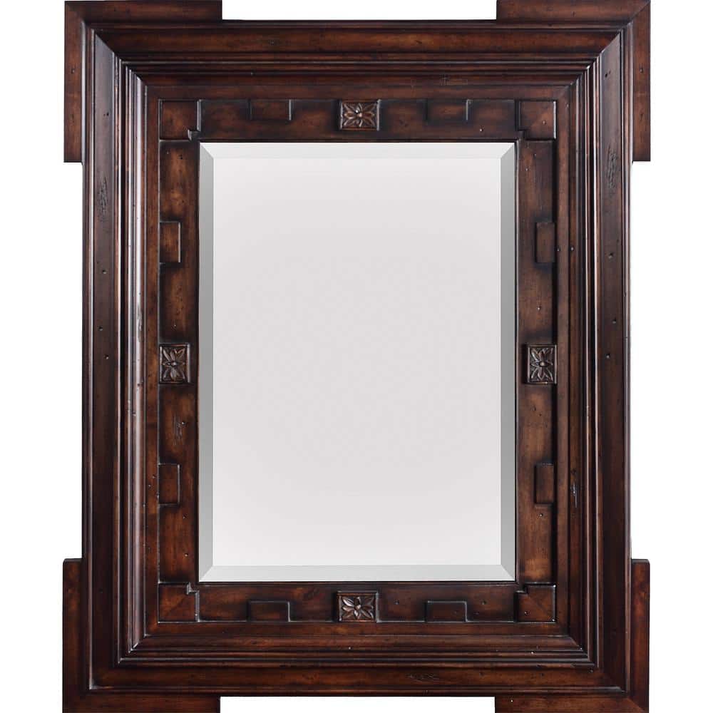 Regent 30 in. W x 36 in. H Small Framed Square Wall Mirror in English Burl price history on PriceWatchPro