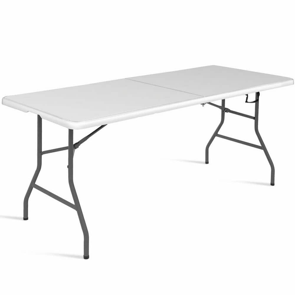 Costway 6 ft. Folding Rectangle Portable Plastic Indoor Outdoor