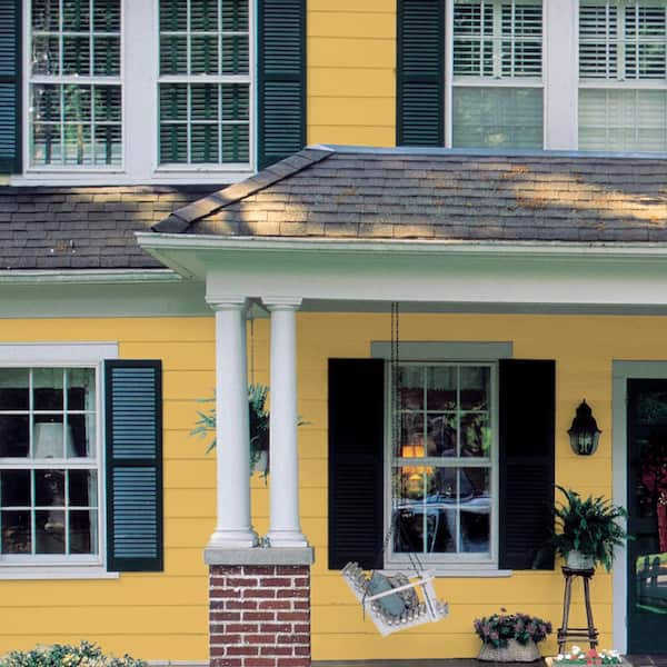 Transform Your Yellow House with Stunning Wood Shutters Check Out the