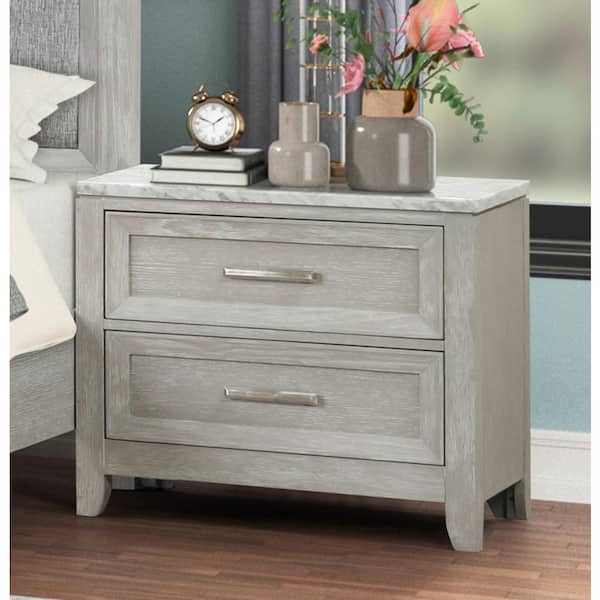 NEW CLASSIC HOME FURNISHINGS New Classic Furniture Fiona Mist Gray 2-drawer Nightstand