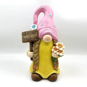 Magnesium Garden Gnome Holding Wooden Sign