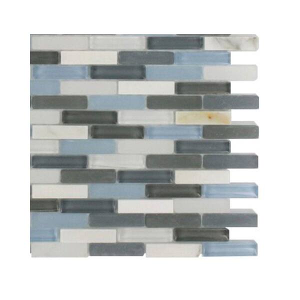 Ivy Hill Tile Cleveland Shannon Mini Brick 3 in. x 6 in. x 8 mm Mixed Materials Mosaic Floor and Wall Tile Sample