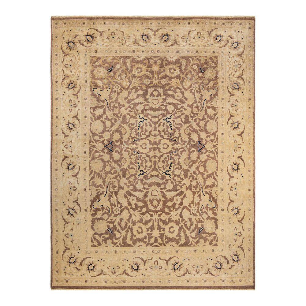 Eclectic Brown 9 ft. x 12 ft. Oriental Wool Indoor Area Rug price history on PriceWatchPro