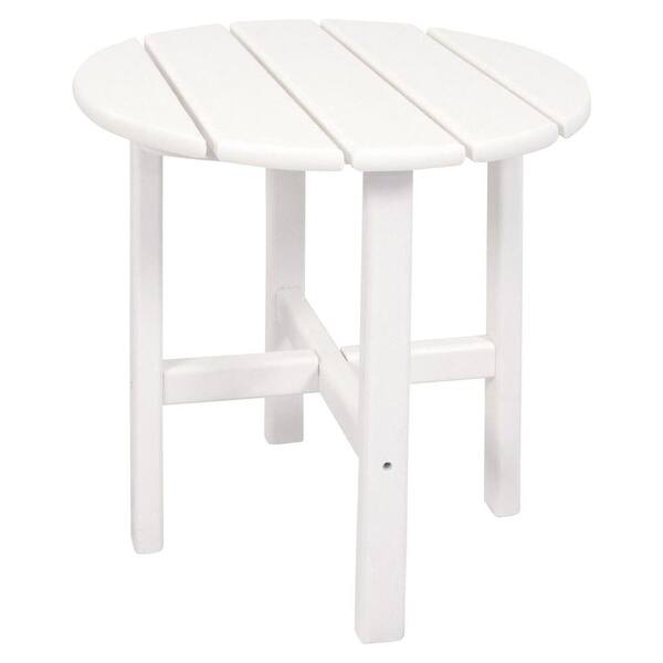 Ivy Terrace Classics 18 in. White Round Patio Side Table