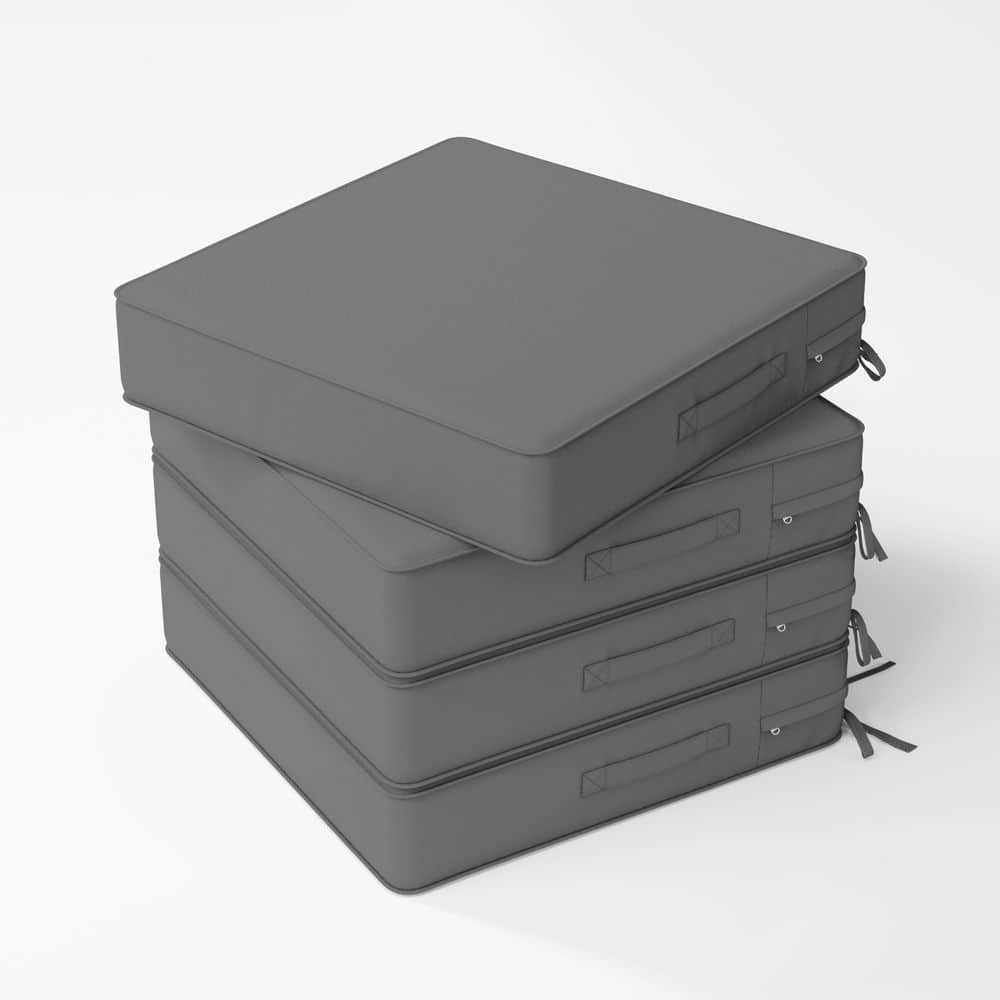 22 x 22 x 4 in. (4-Pack) Outdoor Waterproof Patio Furniture Replacement Seat Cushions with Ties and Handle, Light Grey price history on PriceWatchPro