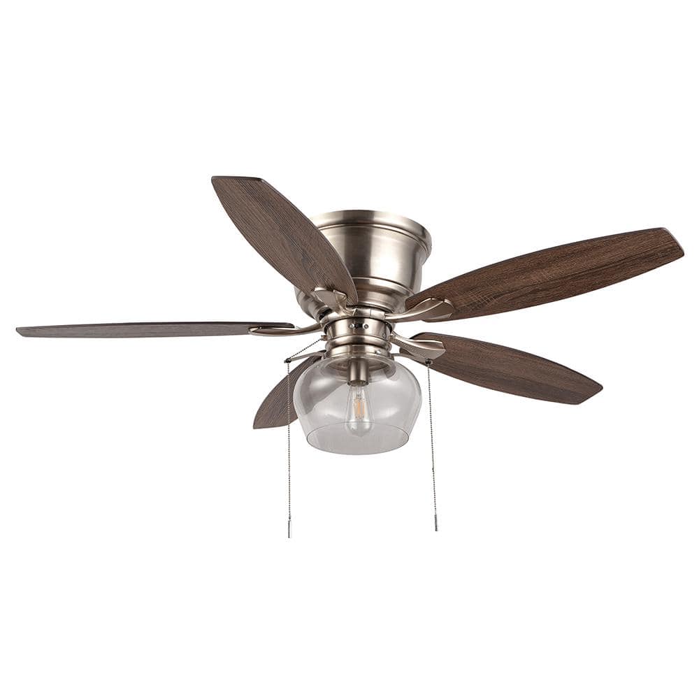 Hampton Bay Stoneridge 52 In LED Indoor Outdoor Brushed Nickel Hugger 