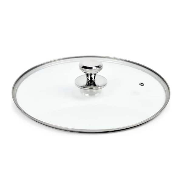 Glass Lid Tempered Replacement Clear Cover with Steam Vent for Skillets Cast Iron Cast Aluminium Stainless Steel Pans