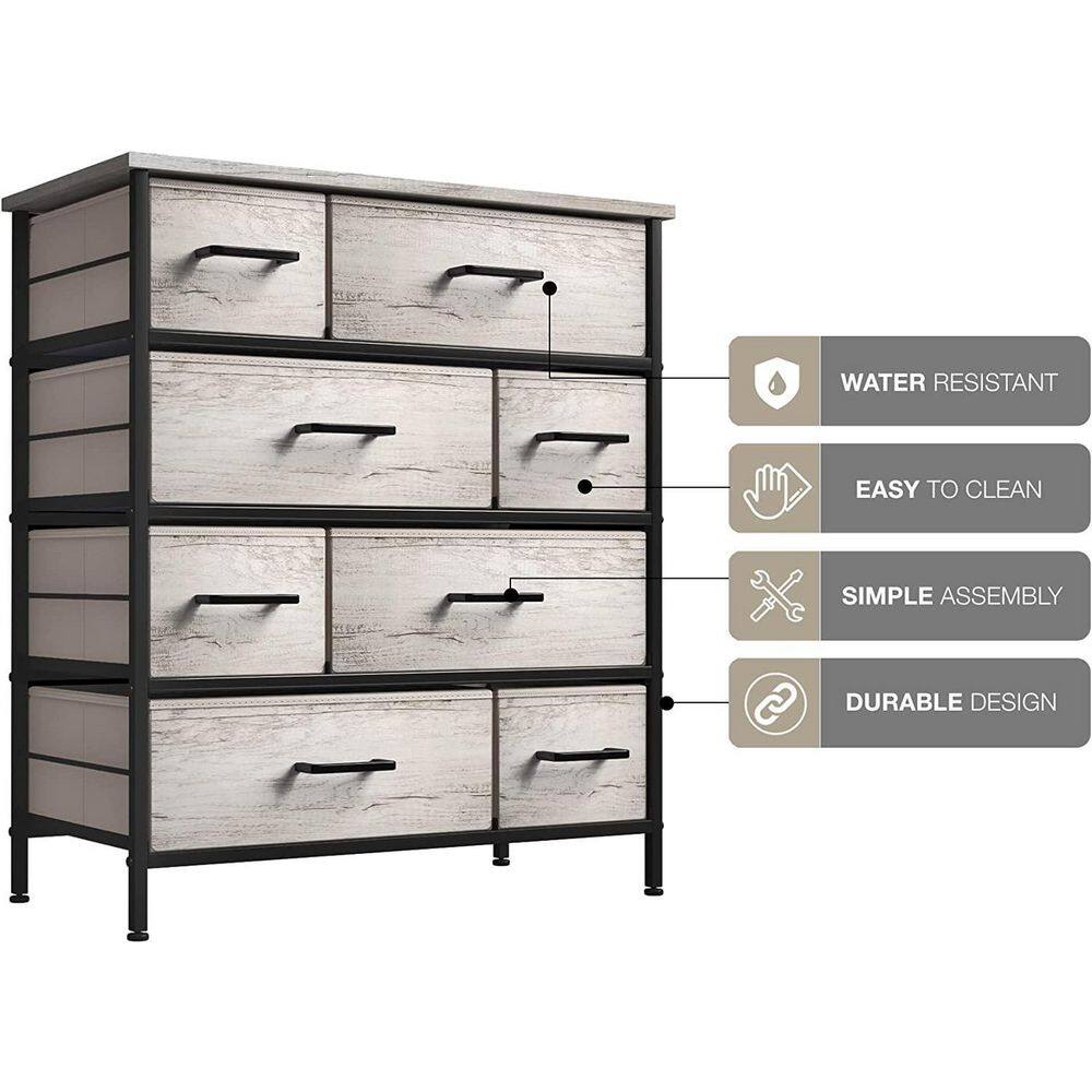 Greige Steel Frame Horizontal Nursery Dresser with Soft Close Drawers