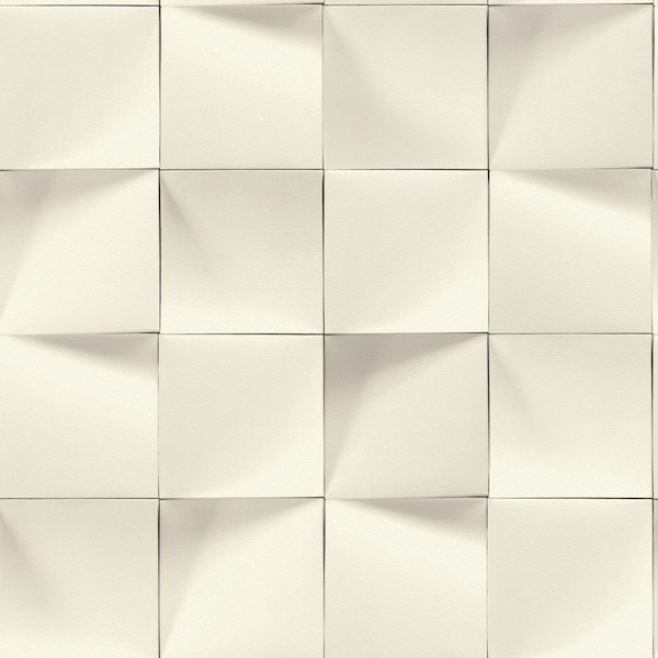 rasch Eyre White Three-Dimensional Geometric Paper Strippable Roll (Covers 56.4 sq. ft.)