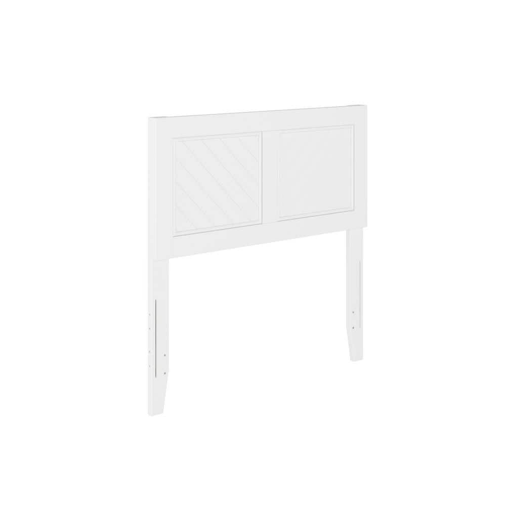 Twin White Solid Wood Chevron Headboard with USB Charger