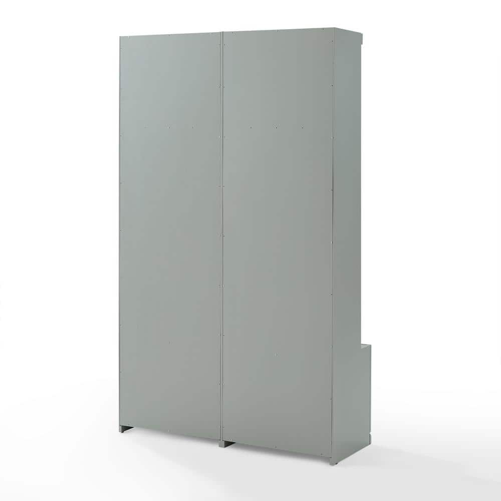 Gray 2-Piece Hall Tree Entryway Set with Storage Drawers