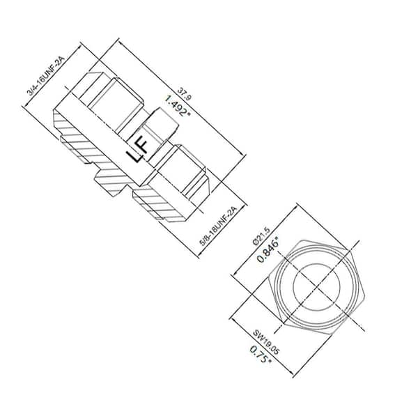 1/2 in. x 3/8 in. Flare Brass Reducing Coupling Fitting