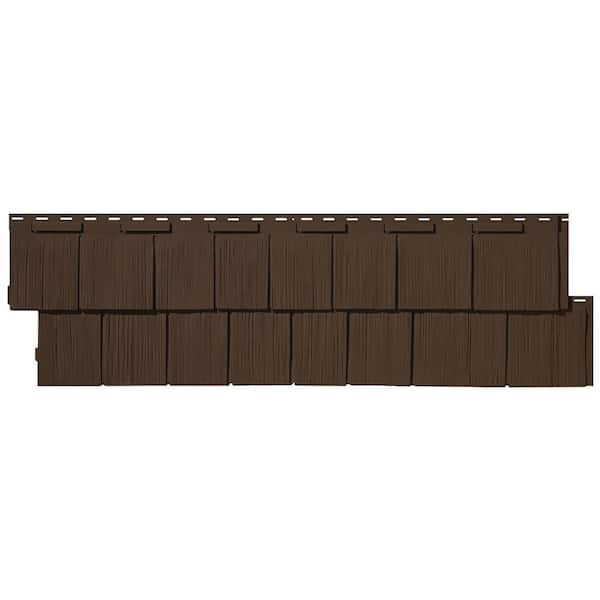 NovikShake 14.5 in. x 48.75 in. RS RoughSawn Shake Polymer Siding in Coffee Bean (12 Panels Per Box, 48.8 sq. ft.)