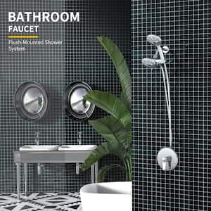 MINT 6-Spray 5 in. Dual Wall Mount Fixed and Handheld Shower Head 2 GPM in Chrome (Valve Included)