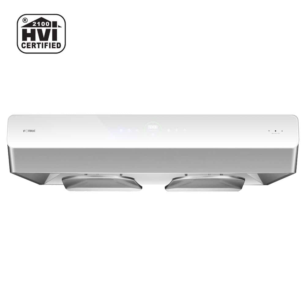 FOTILE Pixie Air Slim Line 36 in. 640 CFM Convertible Under Cabinet Range Hood in Off-White with Light, White Tempered Glass