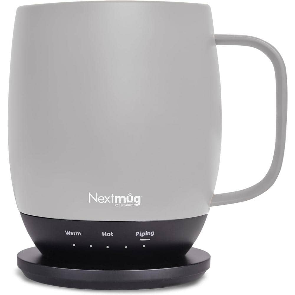 14 oz. Gray Stainless Steel Ceramic Self Heating Red Mug Latte Cups