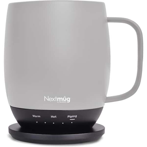 Unbranded 14 oz. Gray Stainless Steel Ceramic Self Heating Red Mug Latte Cups