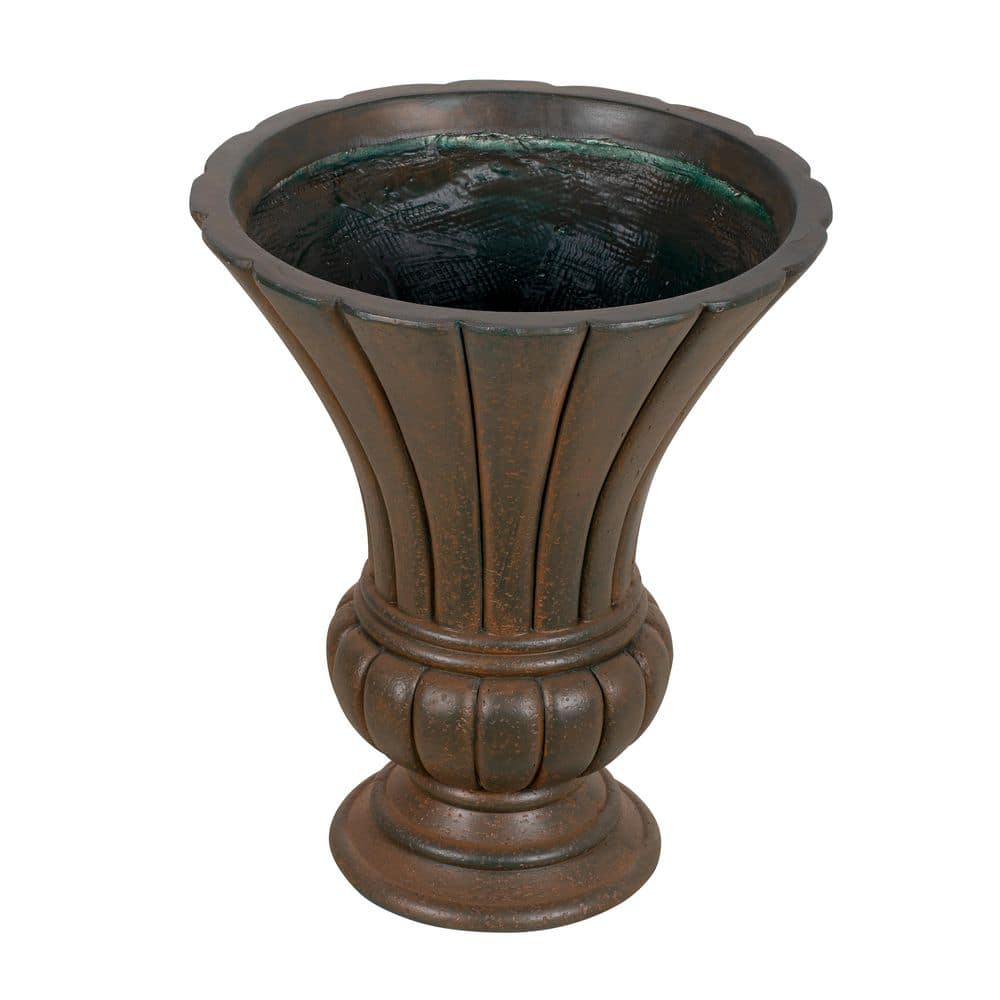 Brionyx 19.09 in. W x 22.44 in. H Antique Bronze Concrete MGO Garden Vintage Fluted Pedestal Urn Planter price history on PriceWatchPro