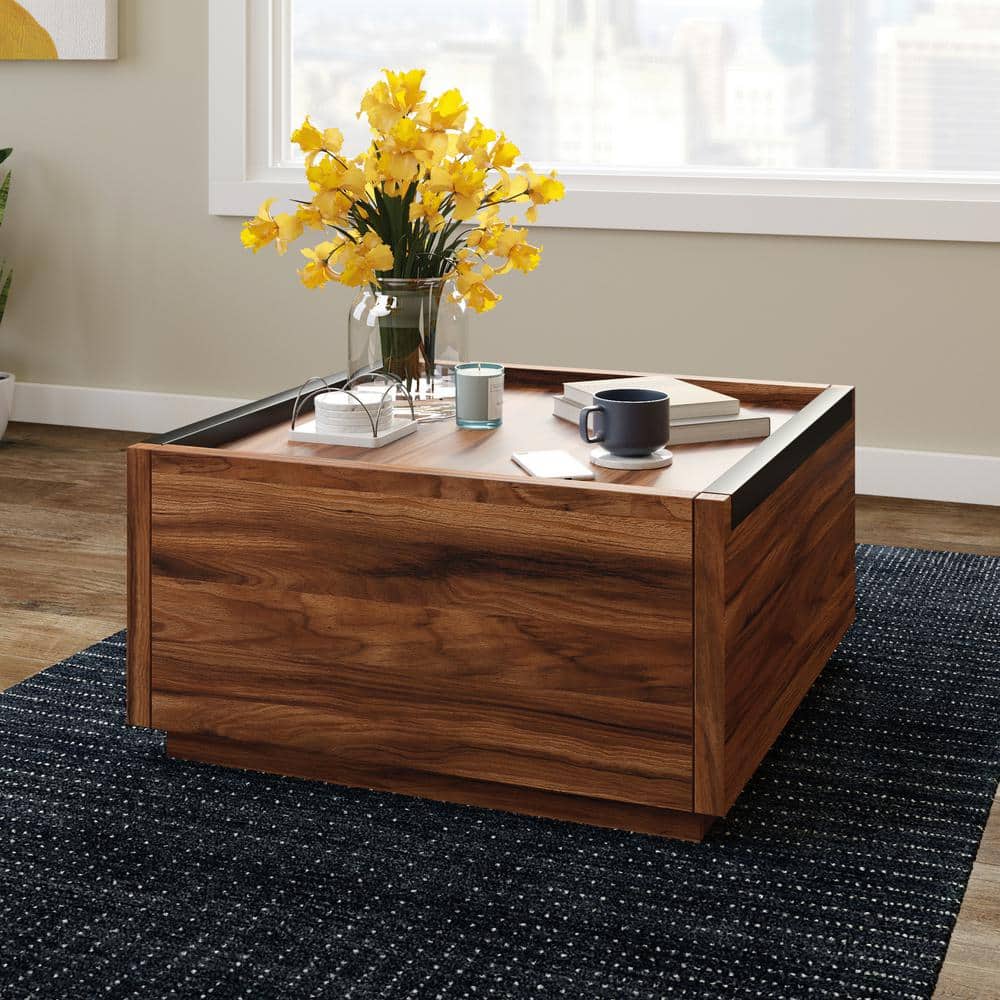Manhattan Gate Blaze Acacia Modern Square Coffee Table with Storage