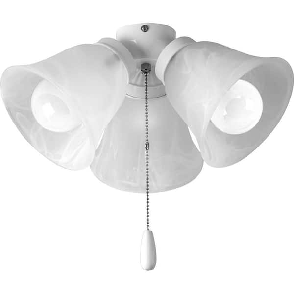 Progress Lighting Fan Light Kits Collection 3-Light White Ceiling Fan Light Kit