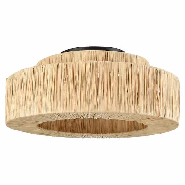 CLAXY 4.72 in. 1-Light Black Modern Semi-Flush Mount with