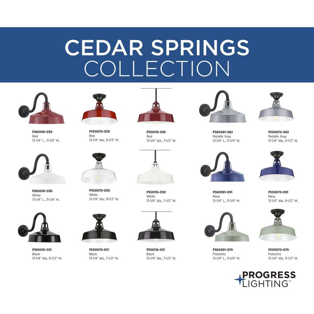 Cedar Springs Metallic Gray Farmhouse Semi-Flush Mount Light