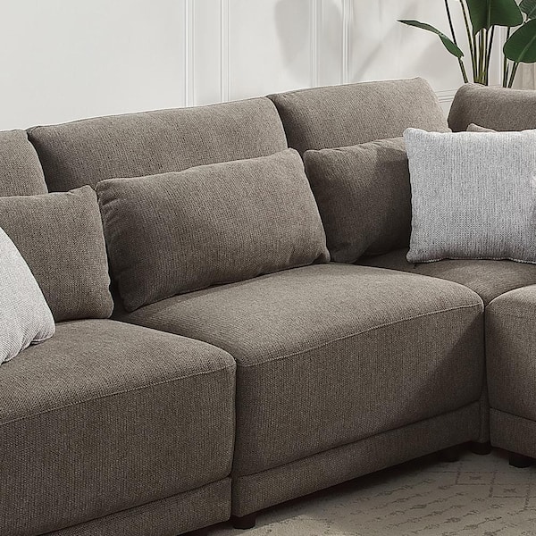 Acme Furniture Rylie 39 in. Armless Linen Modular Sofa in Gray Linen
