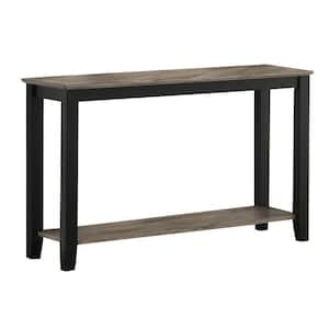 47 in. Black and Gray Rectangle Wood Top Console Table with One Open Shelf