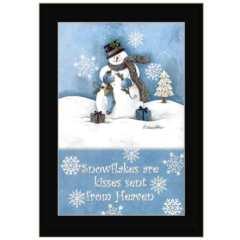 Trendy Snowman By Diane Arthur, Printed Wall Art, Ready To Hang Framed Poster, Black Frame 14 in. x 1 in. price history on PriceWatchPro