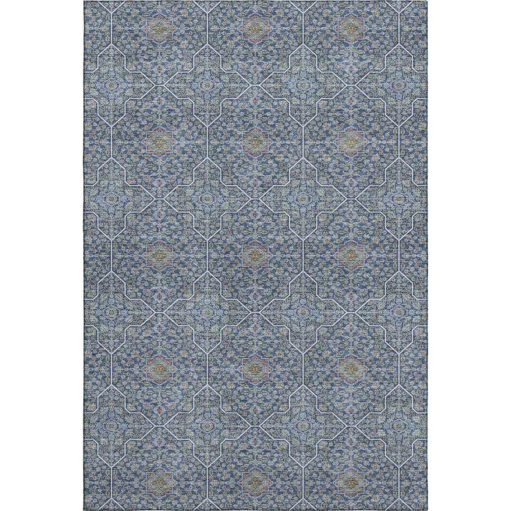 Mayfield Premium Machine Washable Abstract AMF2409 Navy 8 ft. x 10 ft. Area Rug price history on PriceWatchPro