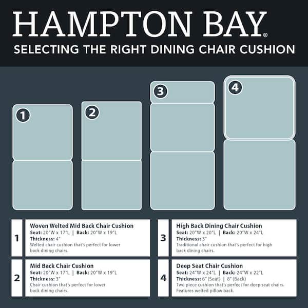 Hampton Bay CushionGuard Oatmeal Deep Seating Outdoor Lounge Chair Cushion