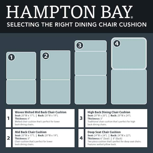 Hampton bay high best sale back dining chair cushion