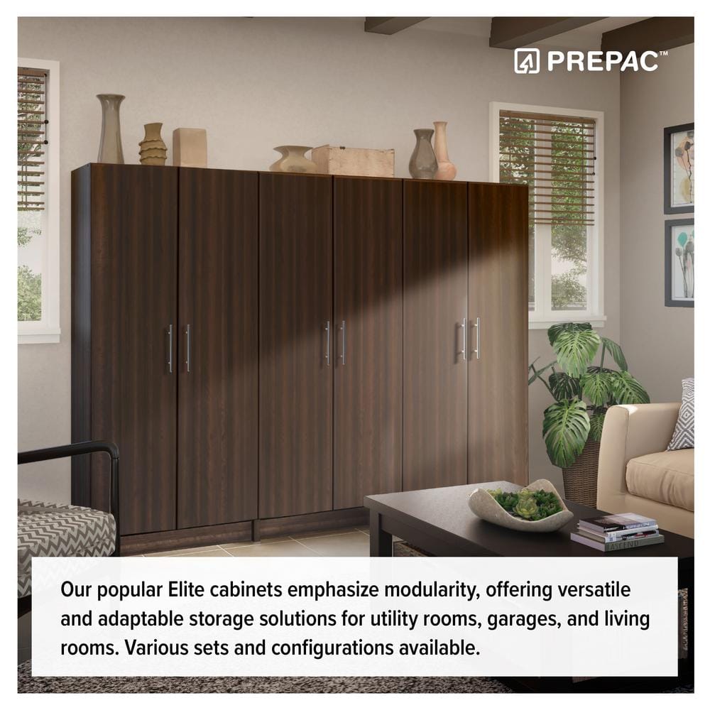 Espresso Freestanding Storage Cabinet with Adjustable Shelving